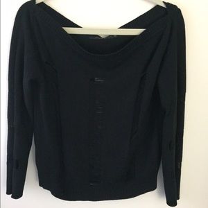 Black stressed sweater