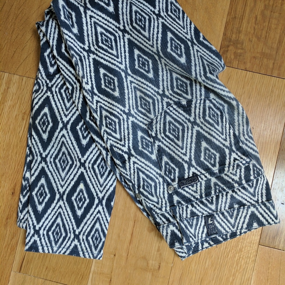 7 for all mankind ikat print cropped skinny jeans - Picture 2 of 3