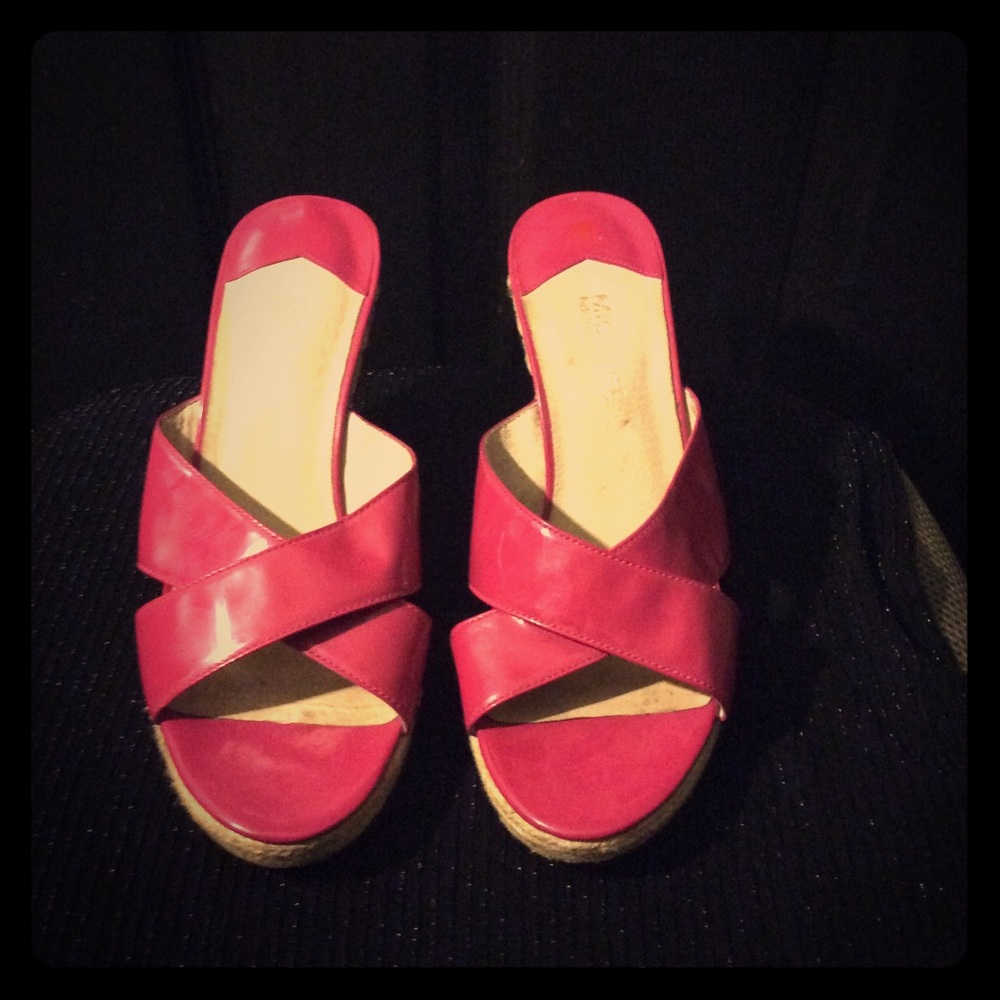 Michael Kors slide on wedge sandels