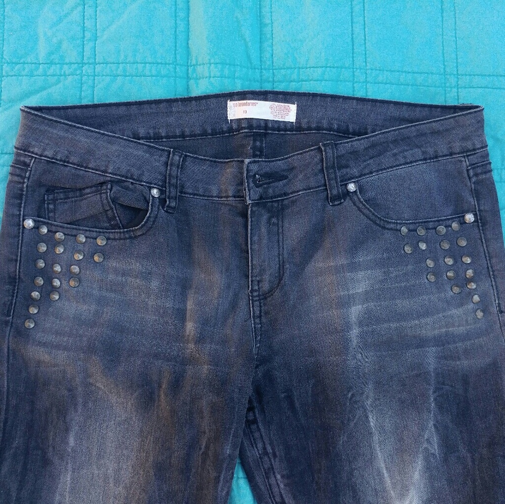 No boundries black denim rivet details - Picture 2 of 4