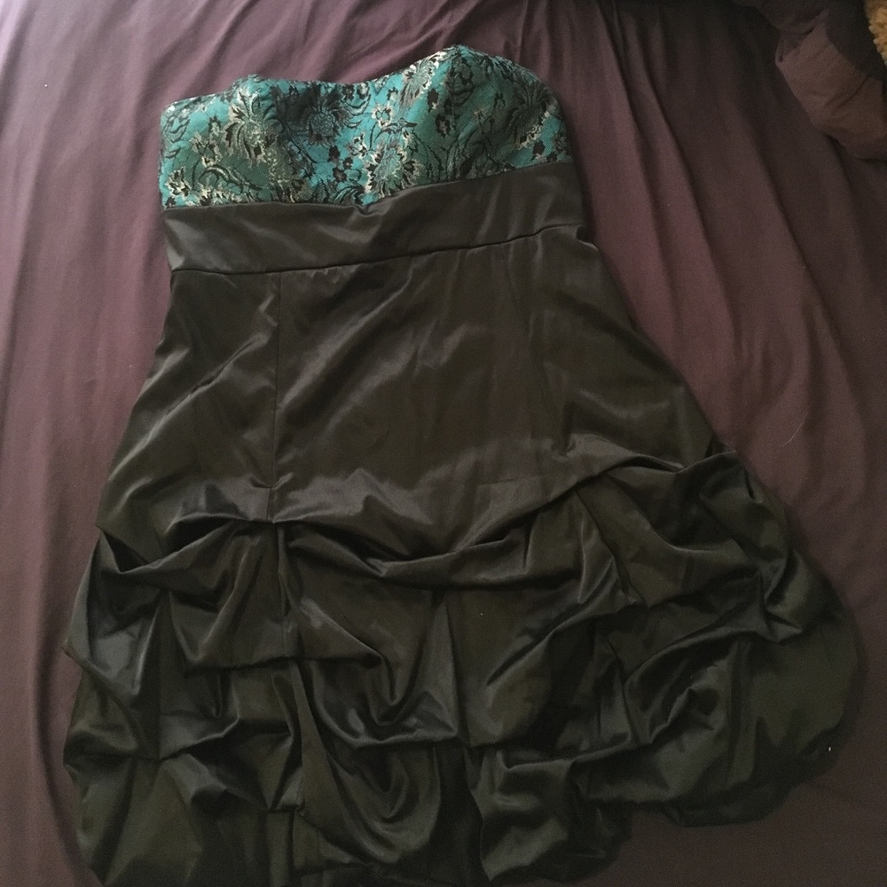 Green and black short prom dress!