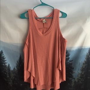 Super cute pink tank. Fun, comfortable material.
