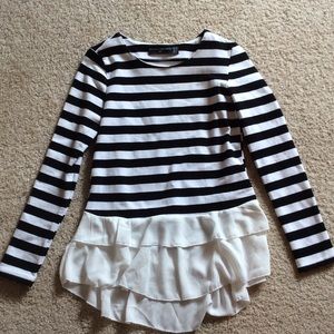 Striped ruffle top- Goodnight Macaroon