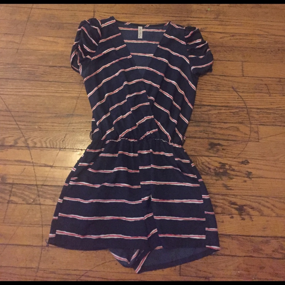 Red, white and blue romper