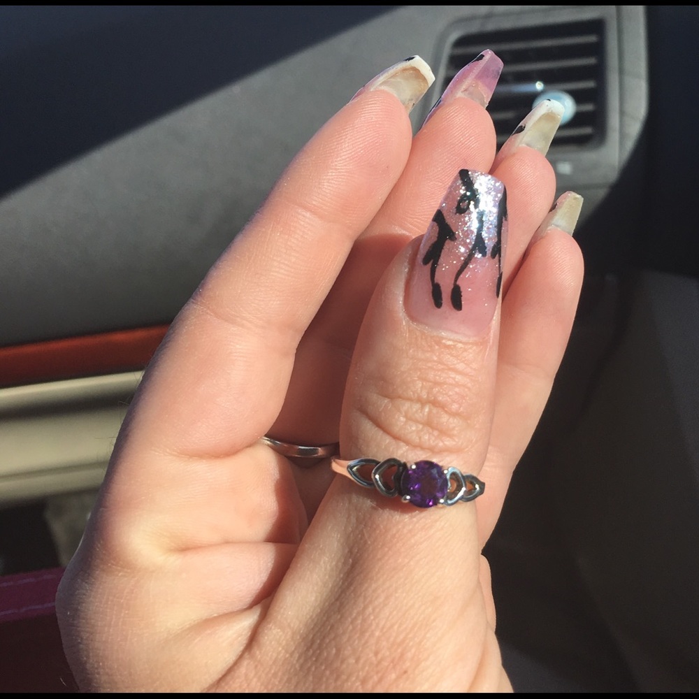 🎀Sz9 sterling amethyst new w/box
