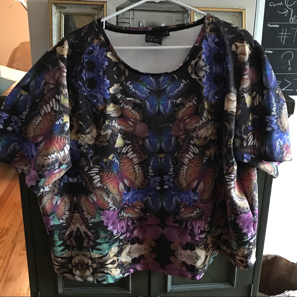 ASOS Curve mirrored print shirt