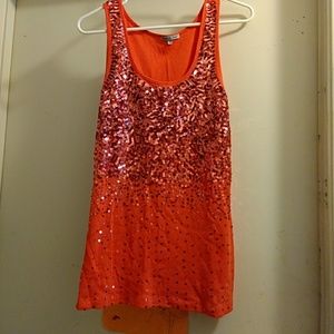 Pink Charlotte russe tank top xl, with sequins