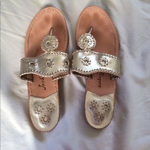 Shiny gold Jack Rogers Hampton Sandals
