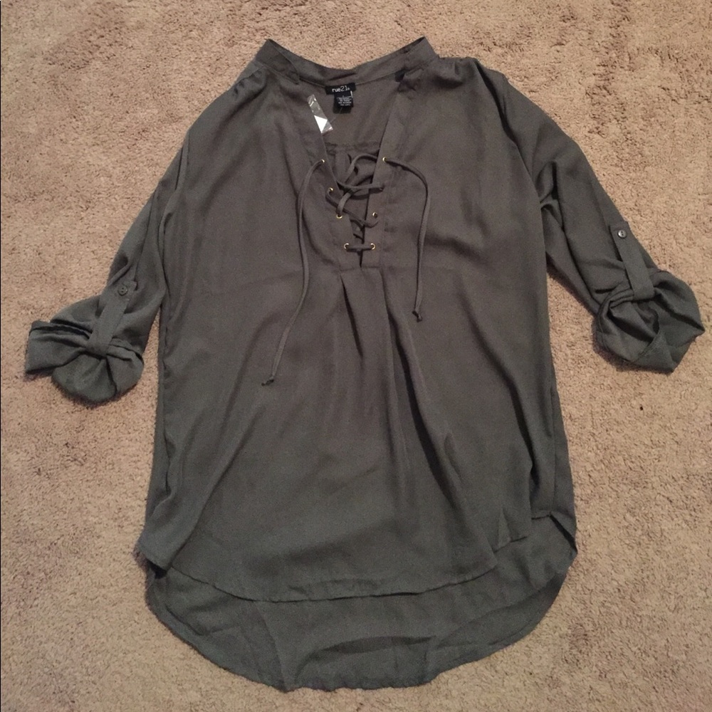 Army green blouse