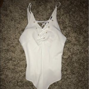 Cute stylish white one piece!