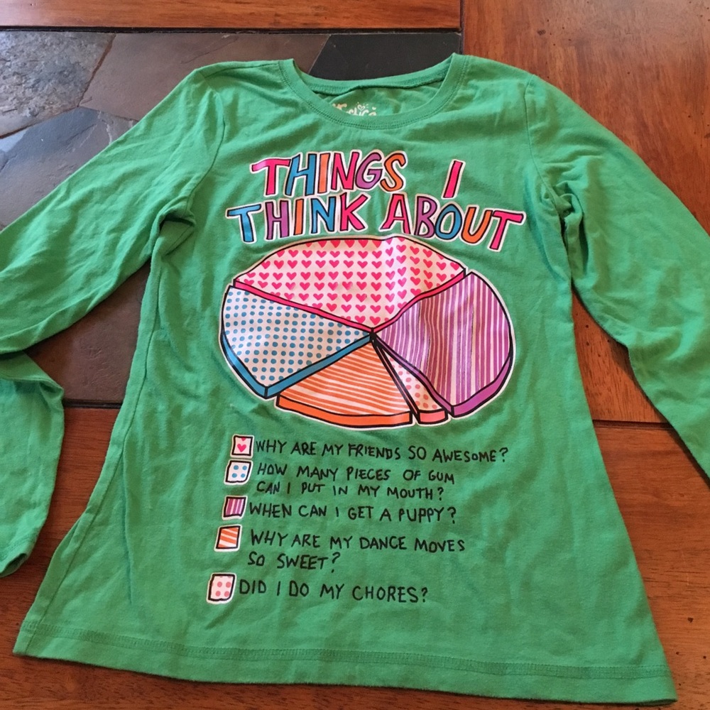 Justice size 10 green shirt worn a few times