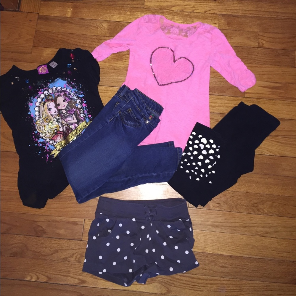 BUNDLE of 5 Items; Girls Clothes Size S (6/6X)