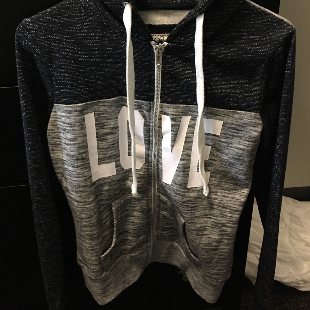 NWT zip up "LOVE" jacket