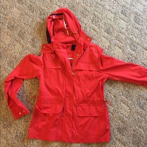 Orange/Coral Zara jacket with cute drawstrings