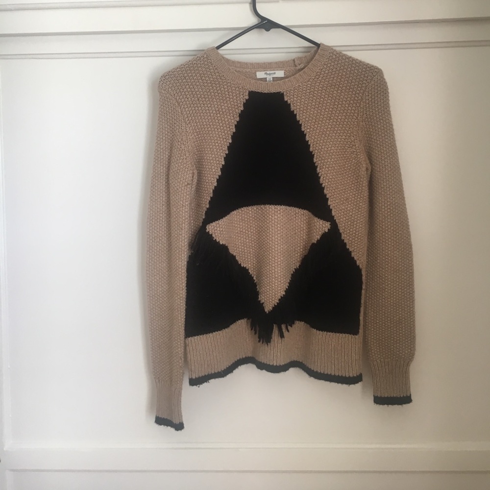 Madewell geometric fringe detail sweater