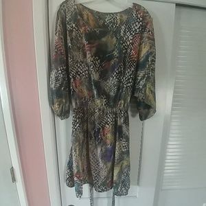 Mulit colored print mini dress