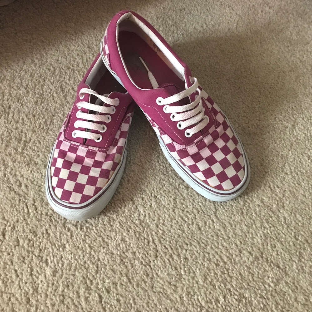 Purple checked vans