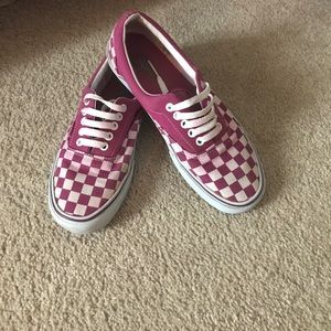 Purple checked vans