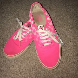 Hot pink checkered Vans