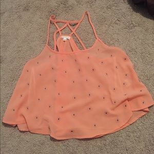 Pink flower crop top