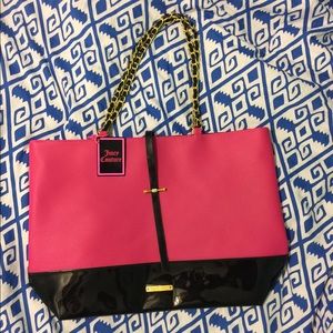 Juicy couture pink & black tote bag