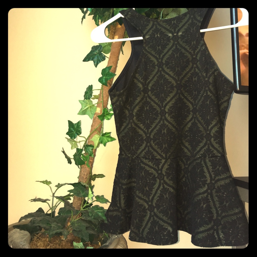 High Neckline Blouse Pleated Trim