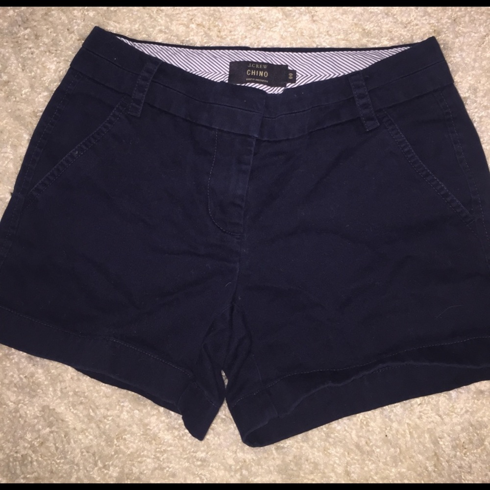 J crew navy chino shorts