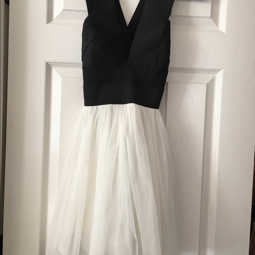 Sexy black and white dress