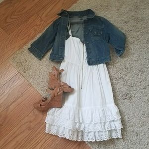 Adorable Ruffled White Sundress NWT