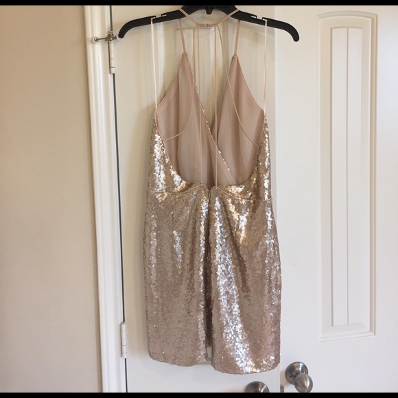 Plunging sparkle party dress with strappy back - Picture 2 of 5