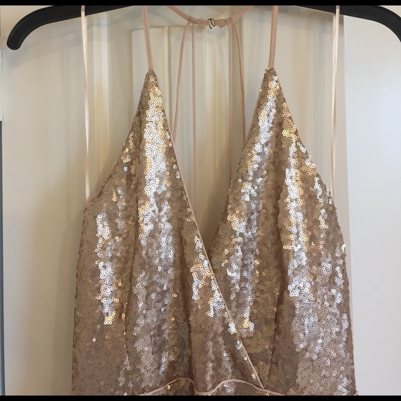 Plunging sparkle party dress with strappy back - Picture 4 of 5