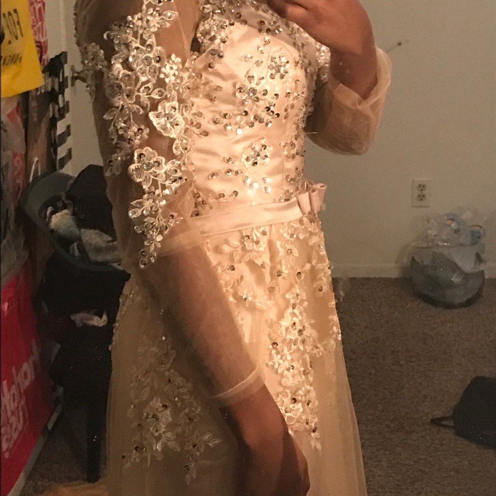 Peach prom dress
