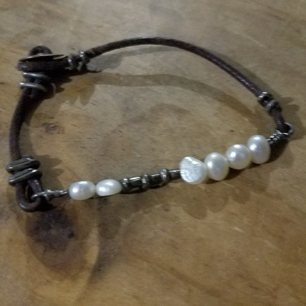 Silpada Sterling Silver, Brown Leather Braclet