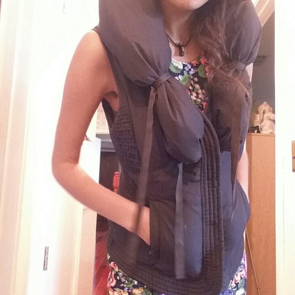 Ellie Tahari Grim Reaper Hoodie Vest