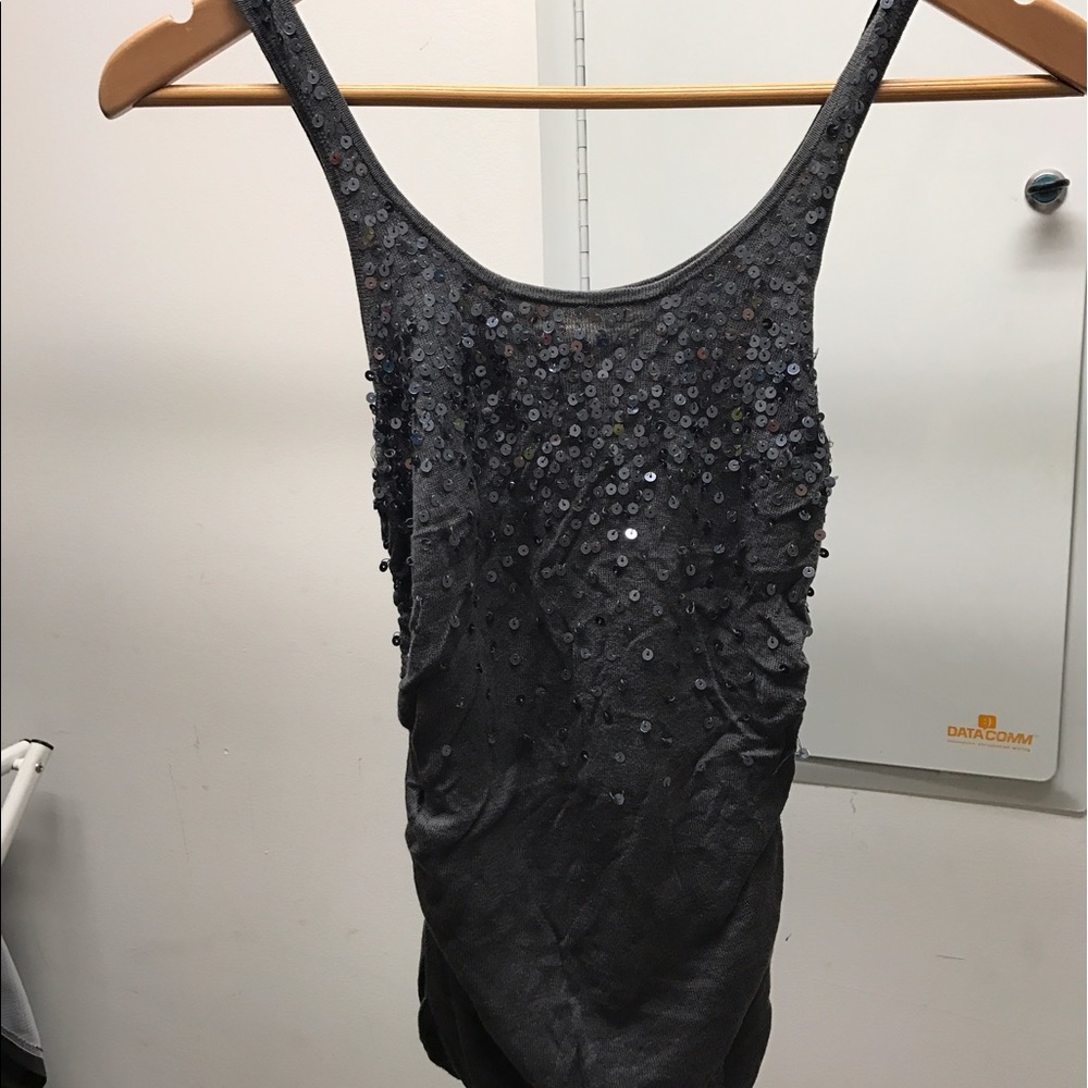 Charcoal Sequin Knit tank