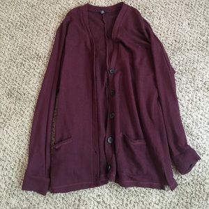 Burgundy Boyfriend Cardigan