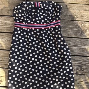 Anthropologie Maeve polka dot strapless dress