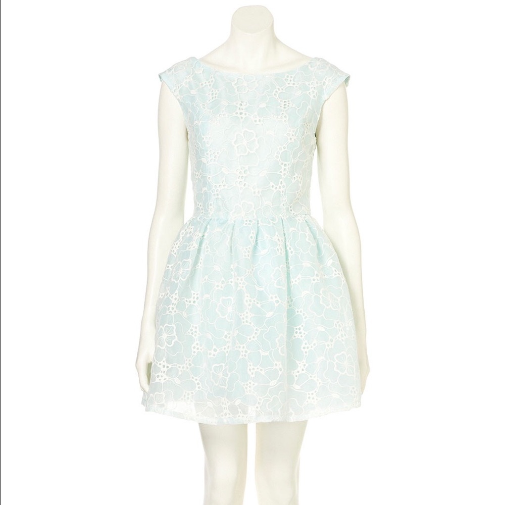 Topshop Blue Organza Dress