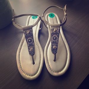 Gold beaded sandals