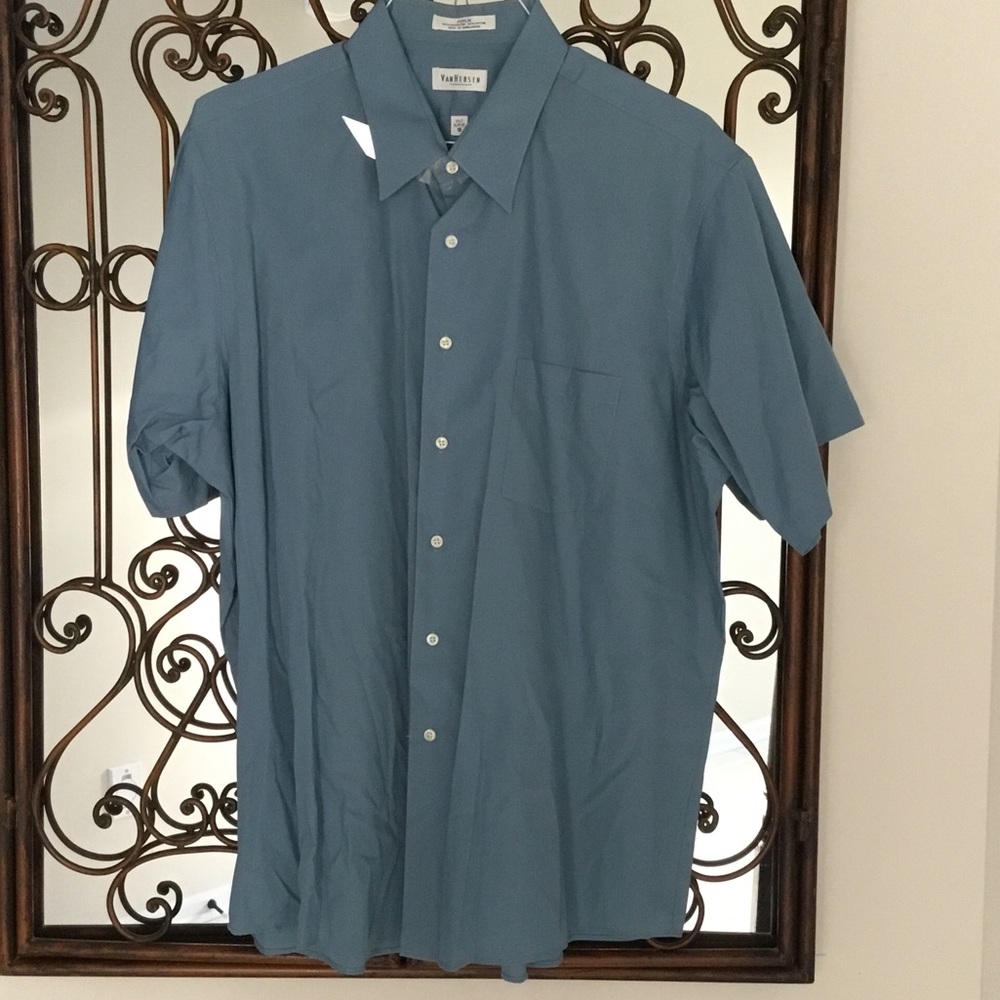 Blue half sleeve button down