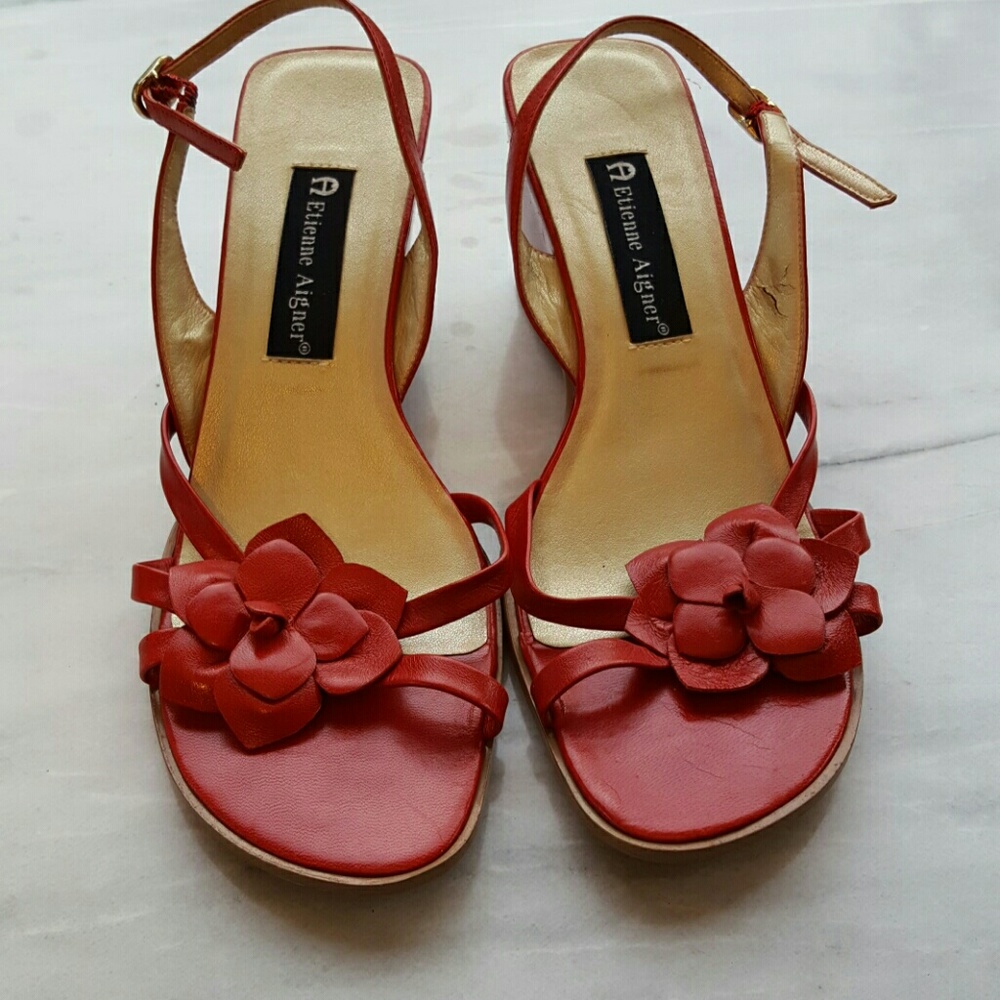 Etienne Aigner high heeled leather sandal