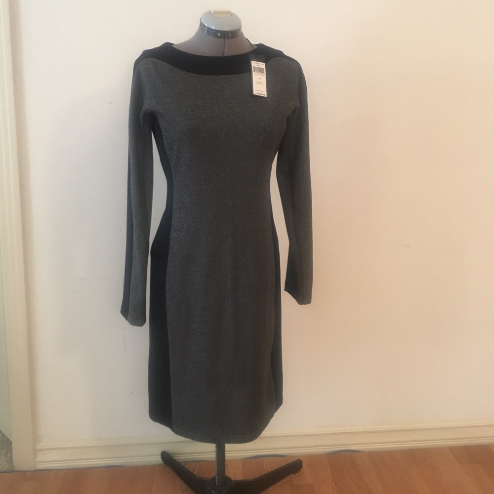 BCBG MAXAZRIA black silver dress