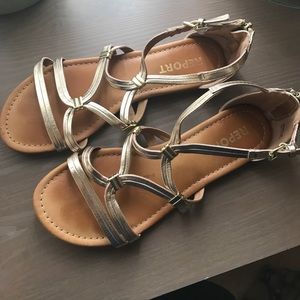 Gold gladiator sandals