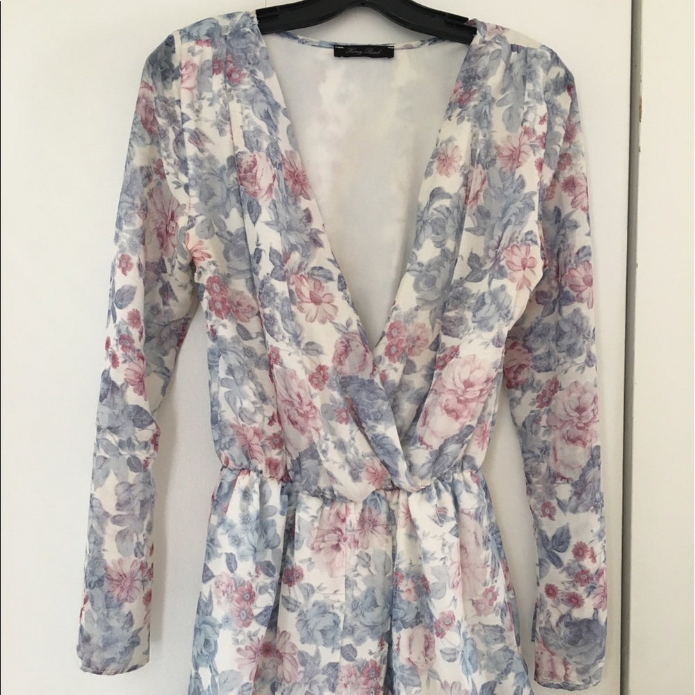 Floral long sleeve romper