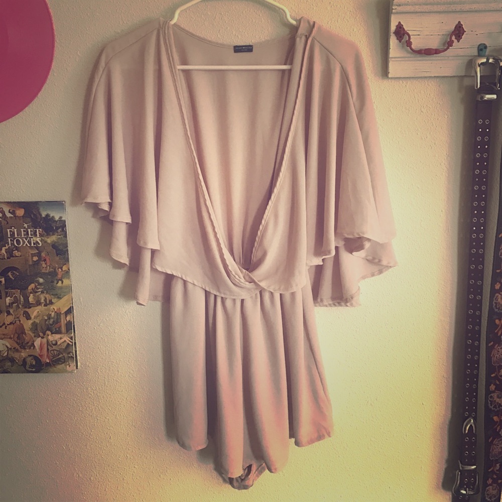 Brandy Melville Pink romper with cape back
