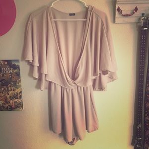 Brandy Melville Pink romper with cape back