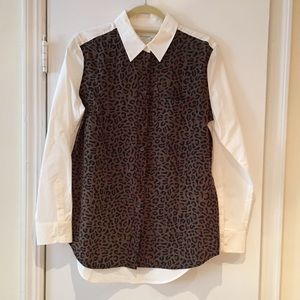 Silk front button down shirt