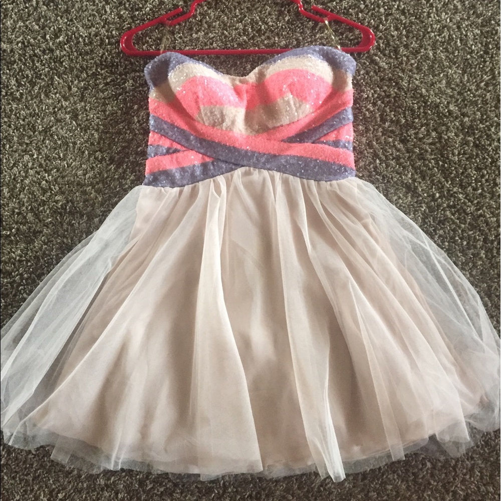 Nude Sequined Prom Dress!!