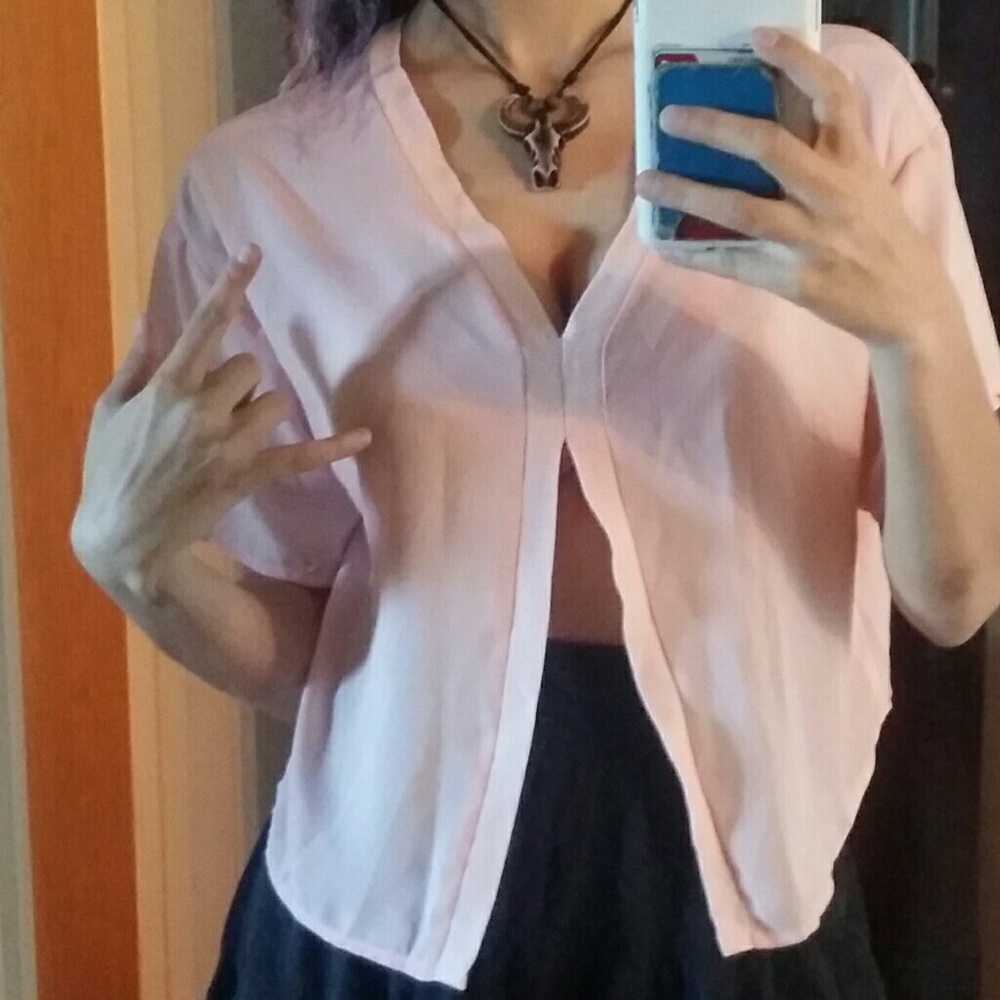 Pink Open Front Shirt