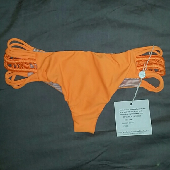 New acacia pikake sunset orange bikini bottom S - Picture 4 of 7